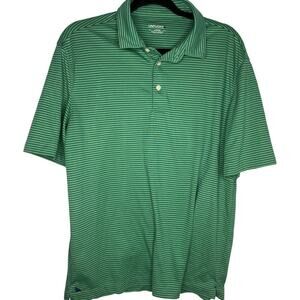 UNTUCKit Polo Shirt Men's Size Large Green Striped Golf Preppy Casual